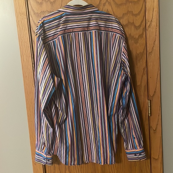 Men’s Bugatchi Button Down Long Sleeve Dress Shirt. Shaped Fit. XXL. EUC - Picture 3 of 8